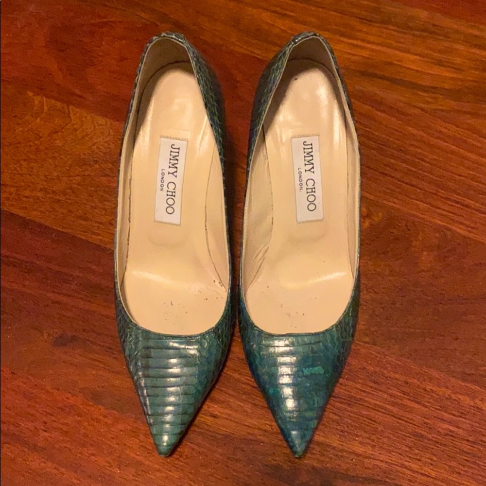 Jimmy choo heel snake leather